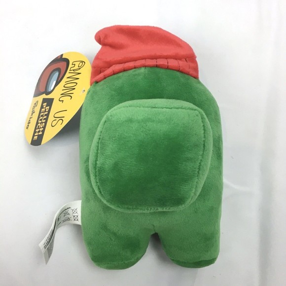 NWT Among Us Plush Green Red Beanie Hat Toikido 6” Toy - Picture 2 of 4